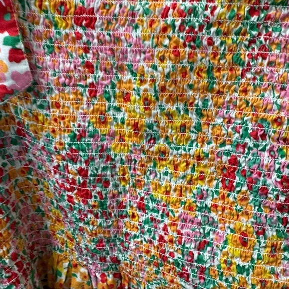 J. Crew  Top Dainty Floral Print Cotton Size 2X Peplum Elastic Body  Adjustable - Picture 4 of 13
